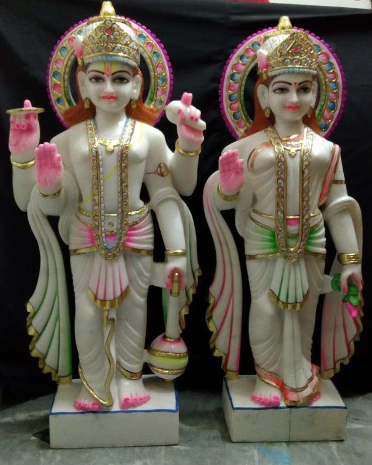Marble Vishnu Laxmi Statue