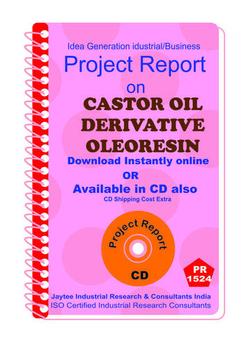 Castor Oil Derivative Oleoresin manufacturing eBook