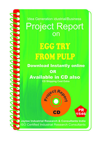 Egg Try From Pulp manufacturing Project Report eBook