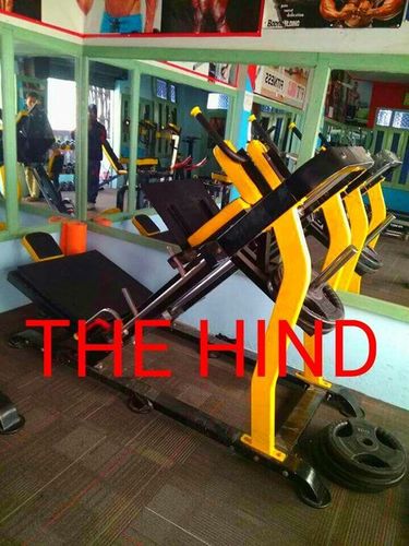 HACK SQUAT - Steel, 200x150x120cm, Yellow | Adjustable Settings, Durable Frame, Leg Workout, Muscle Building, 1-Year Warranty, 300kg Weight Capacity