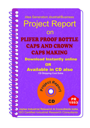 Plifer Proof Bottle Caps and Crown Caps Making eBook