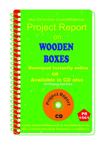 Wooden Boxes II manufacturing project Report eBook