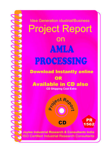 Amla Processing manufacturing project Report eBook