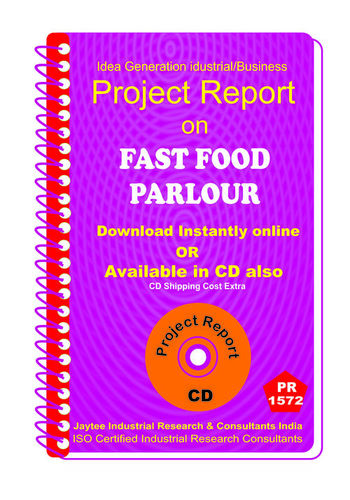 Fast Good Parlour establishment Project Report eBook