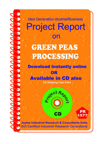 Green Peas Processing Cultivation Project Report eBook