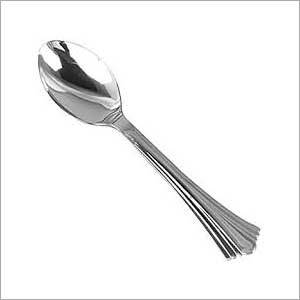 Plastic And Crystal Disposable Silver Spoon