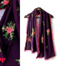 Purpal Embroidered Scarf