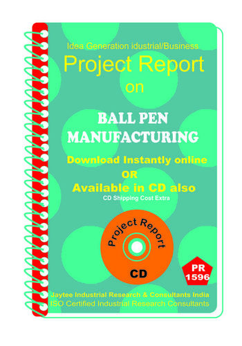 Ball Pen II manufacturing Project Report eBook