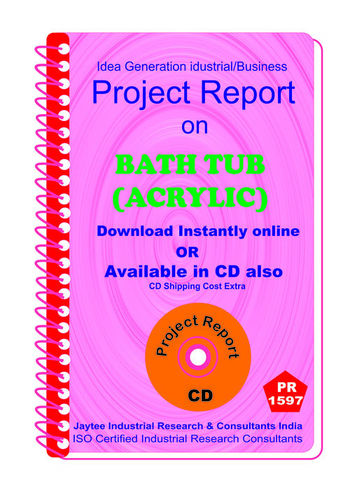 Bath Tub (Acrylic) manufacturing Project Report eBook