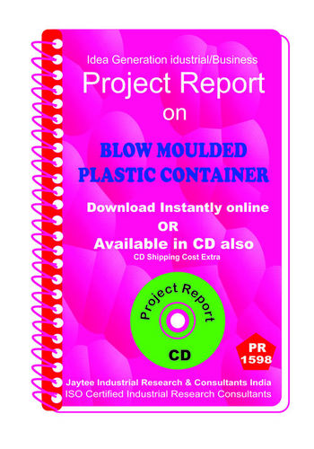 Blow Moulded Plastic Container Project Report eBook