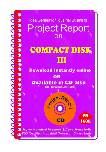 Compact Disk III manufacturing Project Report eBook