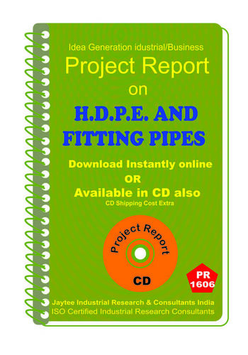 H.D.P.E and Fitting Pippes manufacturing Project Report eBook