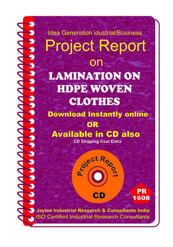 Lamination on Hope Woven Clothes manufacturing eBook