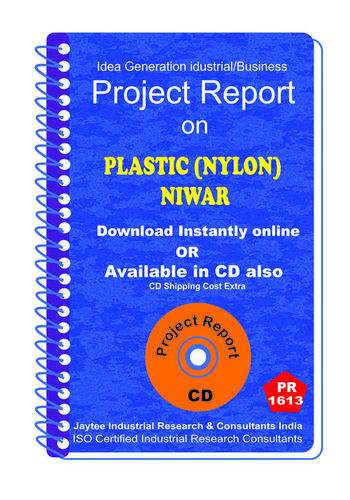 Plastic (Nylon ) Niwar manufacturing project Report eBook