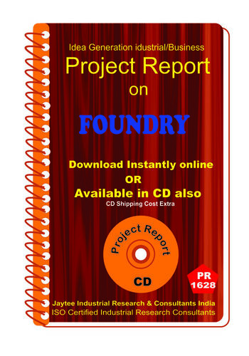 Foundry manufacturing Project Report eBook
