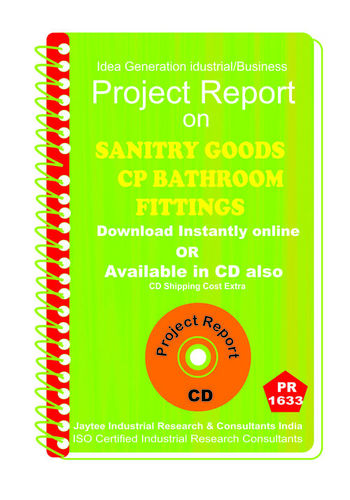 Sanitary Goods CP Bathroom Fittings Project Report eBook