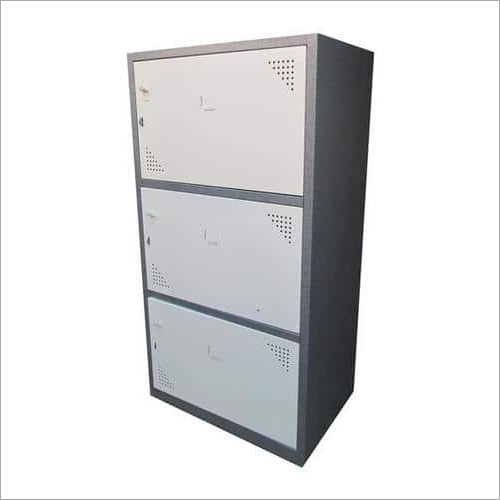 3 Doors Lockers - Mild Steel, 41"H x 20"W x 6"D | Heavy Duty, Powder Coated, Multi-Colour, Closed Storage Solution