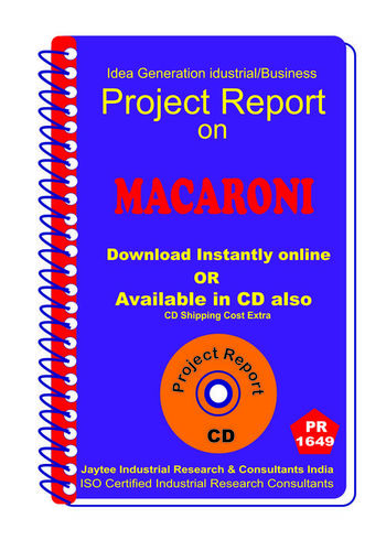 Macaroni manufacturing Project Report eBook