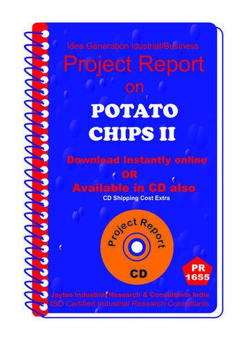 Potato Chips Part D Manufacturing Project Report eBook - Detailed Market Research, Cost & Financial Analysis, Production Process