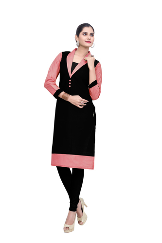 Black & Pink Winter Kurtis