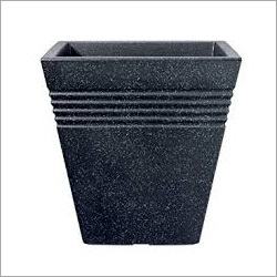 Black Granite Square Pot