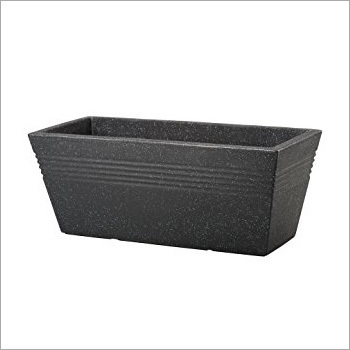 Black Rectangle Flower Pot