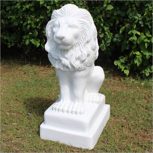 Sitting Lion Marble Garden Ornament