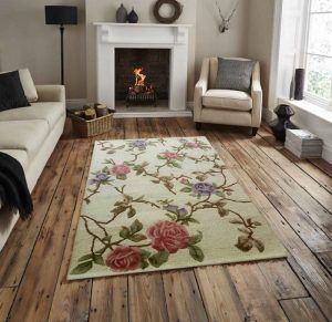 Rose Floral Wool Tufted Rug