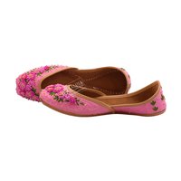 Ethnic Party Wear Jutti For Women Pink Color For Woman Heel Size: Flat