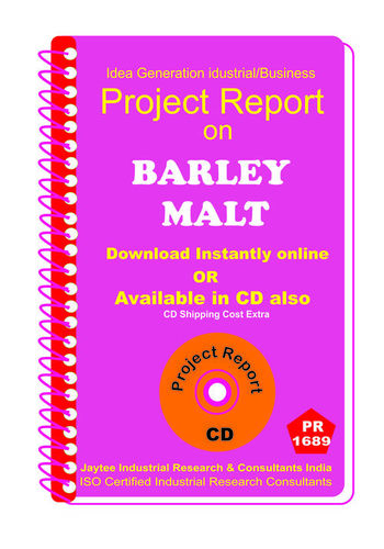 Barley Malt II manufacturing Project Report eBooK