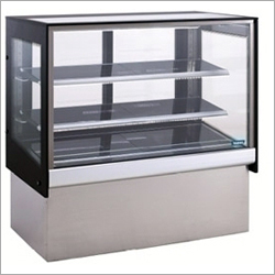 Food Display Counter - Glass and Acrylic, Silver Aluminum Alloy | Modern Polished Design, PVC Components