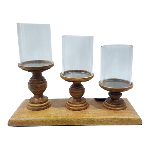 Wooden Base Hurricane Candle Holder Manufacturer Wooden Base Hurricane Candle Holder
