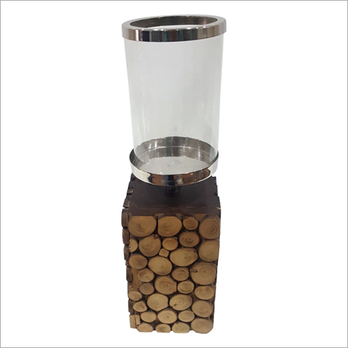 Wooden Base Candle Holder