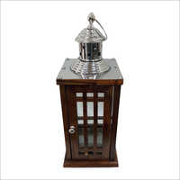 Decorative Candle Lantern - Metal & Wood, 12x8x8 Inches, Brown | Elegant Design, Handcrafted, Durable, Easy Hanging, Candle Secured