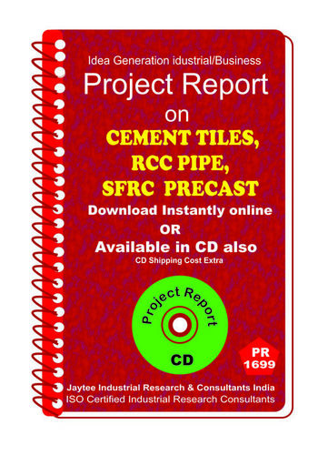 Cement Tiles, Rcc Pipe, SFRC PreCast Project Report eBooK
