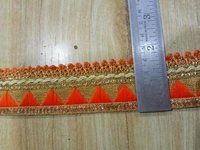 3 Mm Velvet Maharani Lace - Velvet Fabric, 3 Mm Size , One-sided Knitted Pattern For Elegant Crafting And Decorative Applications