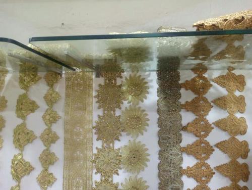 Embroidered Lace - Fabric, One-Sided Design | Exquisite Embellishments and Intricate Patterns