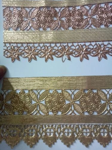 Embroidered Laces - Fabric, One-Sided Design | Intricate Embroidery Pattern for Unique Textile Projects