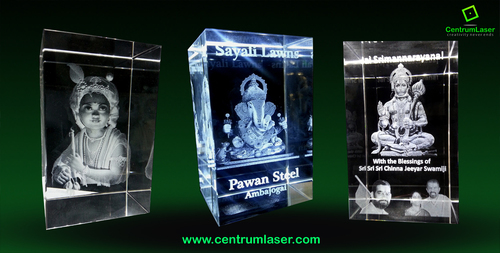 3d Laser Crystal Ganesha