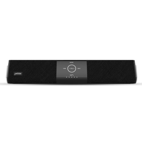 Pebble Encore Soundbar - Rich Textured Linen Dual 10W Drivers Enhanced Bass | Bluetooth AUX USB MicroSD Built-in Microphone 4-Hour Battery Life