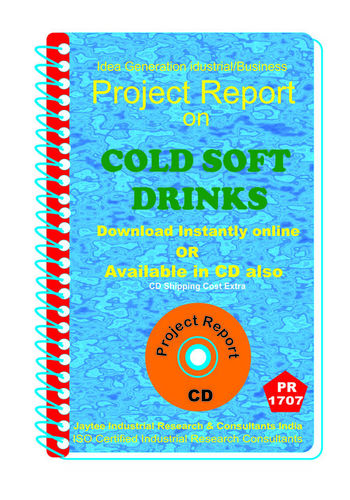 Cold Soft Drinks II manufacturing Project Report eBooK
