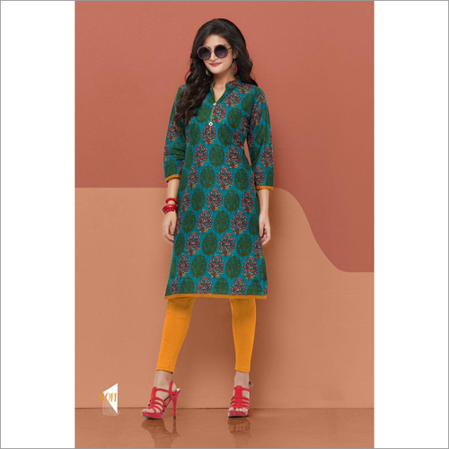 Multicolor Blue Circle Designer Kurties