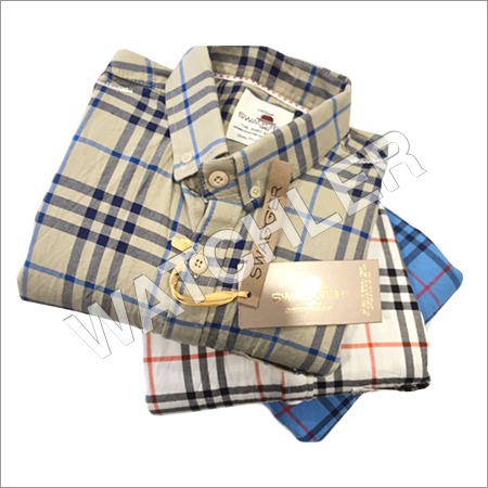 Cotton Woven Shirt - Standard Collar, Full Sleeves, Sizes L-XXL | Breathable, No Fade, Washable, Blue & Cream Striped Design