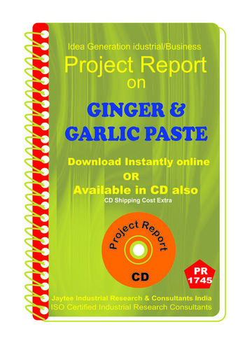 Ginger Industry Project Reports