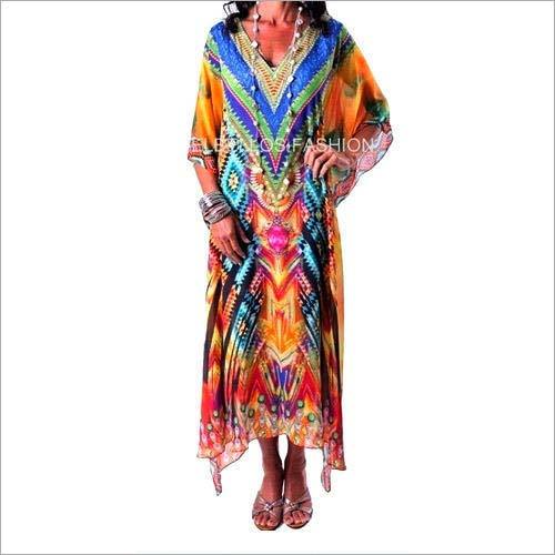 Multicolor Trendy Digital Kaftan