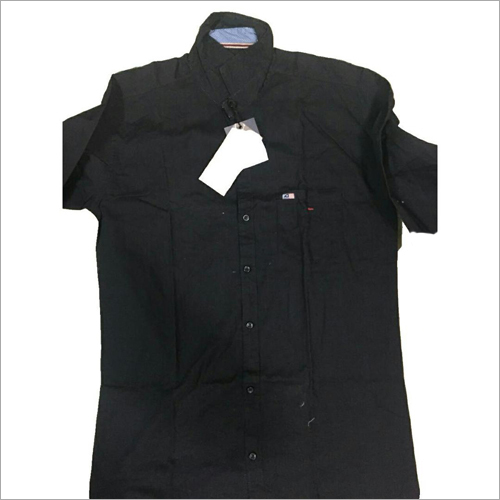 Black Cotton Casuals Shirt