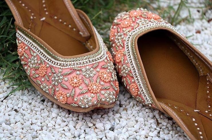 Peach Beaded Jutti Online