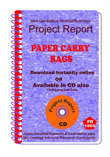 Paper Carry Bags manufacturing Project Report eBook