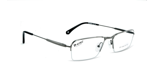 DSPEC CLASSIC - DSPEC Classic DC-1046 Square Frame | Grey & Gun Half Reem Design, Stylish Male Eyewear