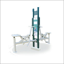 Double Air Rider - Steel Frame, 72x60x200 cm, White | Outdoor Full Body Low Impact Leg Exercise